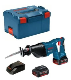 Bosch GSA 18 V-LI 18V Li-Ion Accu Reciprozaag Set (2x 5.0Ah Accu) In L-Boxx - Snelwissel - Variabel - 060164J00B
