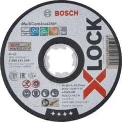 Bosch 2608619268 X-Lock Slijpschijf Multi Construction - Recht - 115mm
