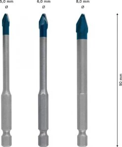 Bosch 2608900595 EXPERT 3-delige Tegelborenset HEX-9 - 5/6/8mm -Bosch c6770d5ded1a57b0a16ff307265f0dd0