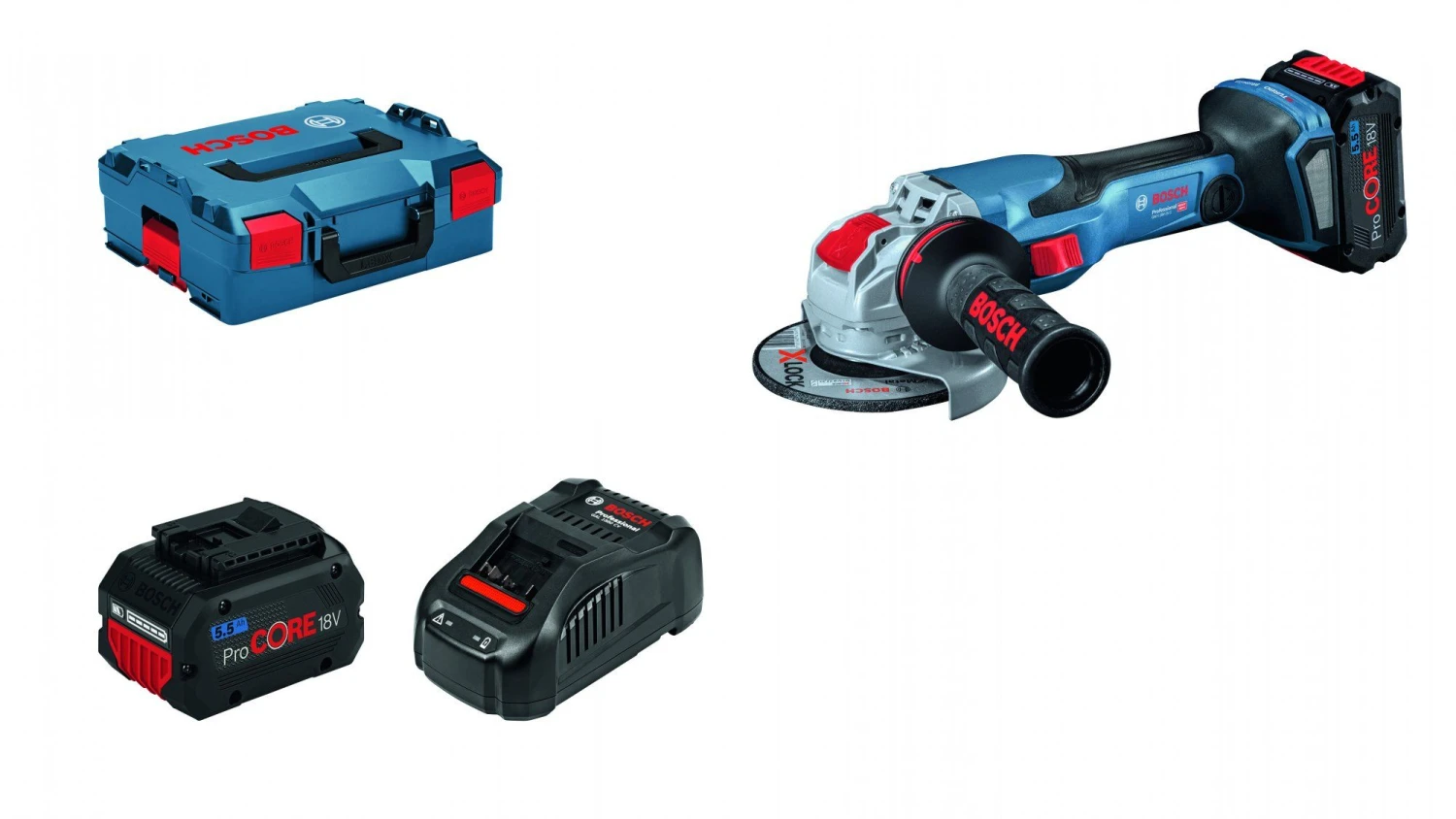Bosch GWX 18V-15 C 18V Li-ion Accu Haakse Slijpmachine Set (2x 5.5Ah) In L-Boxx 3 Bosch GWX 18V-15 C 18V Li-ion Accu Haakse Slijpmachine Set (2x 5.5Ah) In L-Boxx